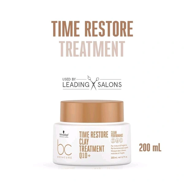 Schwarzkopf Bonacure Time Restore Clay Treatment Mask With Q10+ - For Mature Hair
(200ml)