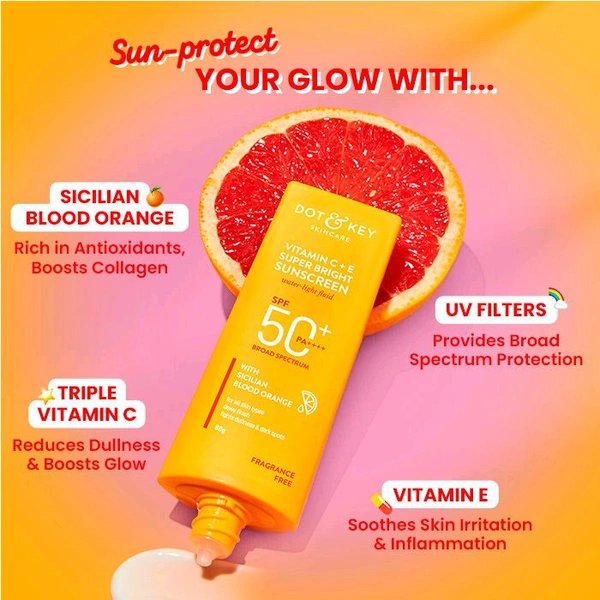 Dot & Key Vitamin C + E Face Sunscreen SPF 50+ PA++++, 80gm 
