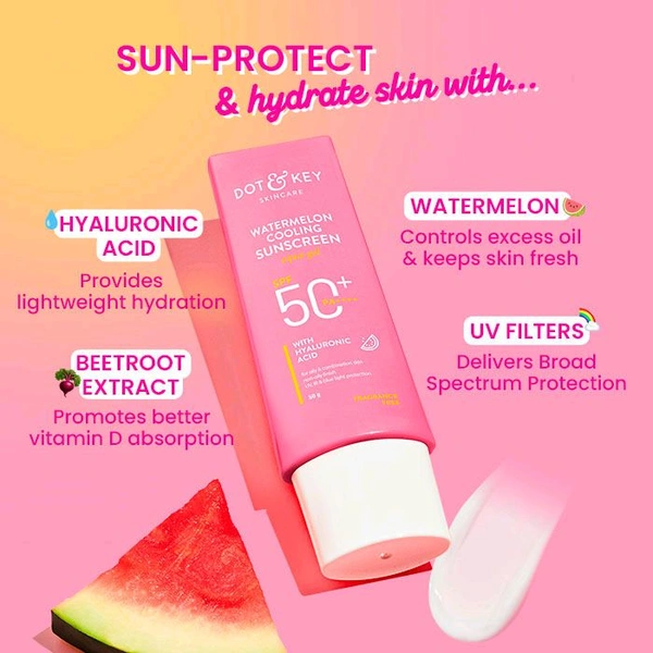 Dot & Key Watermelon & Hyaluronic Face Sunscreen SPF 50 PA+++ -80gm 