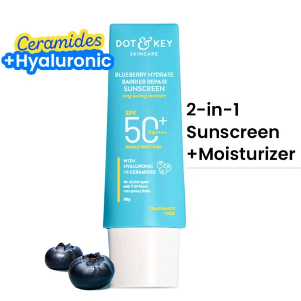Dot & Key Blueberry Hydrating Barrier Repair Face Sunscreen SPF 50+ PA++++ - 80gm