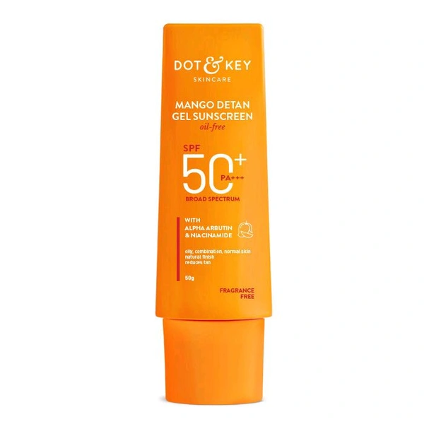 Dot & Key Mango Detan Oil-Free Sunscreen Gel SPF 50+ PA+++ ,80gm 