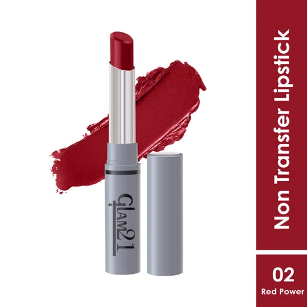 glam 21 Non Transfer Lipstick - RED MOUSSE-01 - RED POWER-02