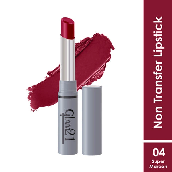 glam 21 Non Transfer Lipstick - RED MOUSSE-01 - SUPER MAROON-04