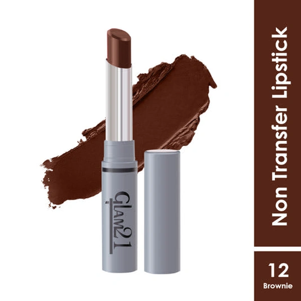 glam 21 Non Transfer Lipstick - RED MOUSSE-01 - BROWNIE-12