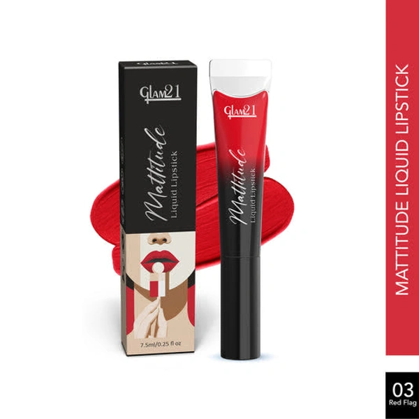 glam 21 Mattitude Lipstick CAUGHT RED HANDED 01 - RED FLAG 03