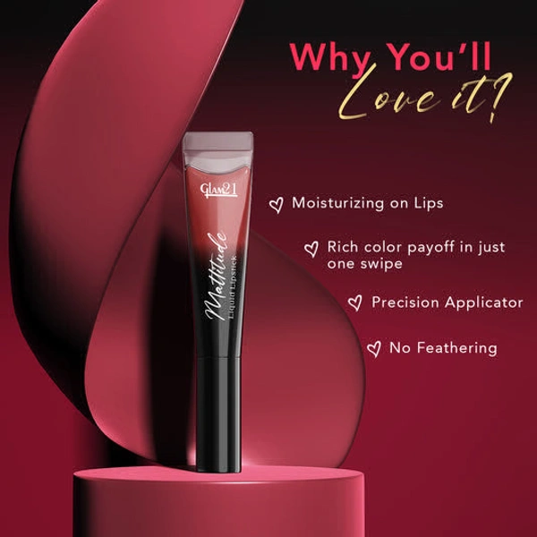 glam 21 Mattitude Lipstick CAUGHT RED HANDED 01 - MAROON CHAOS 05