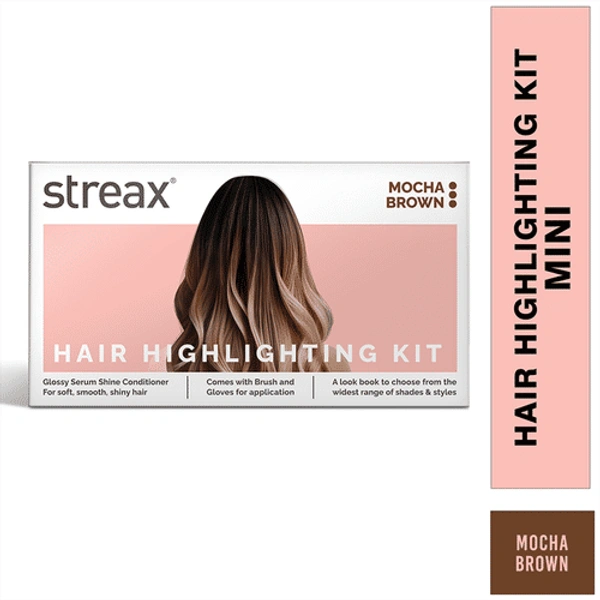 Streax Mini Hair Colour Highlight Kit - Mocha Brown (45ml)