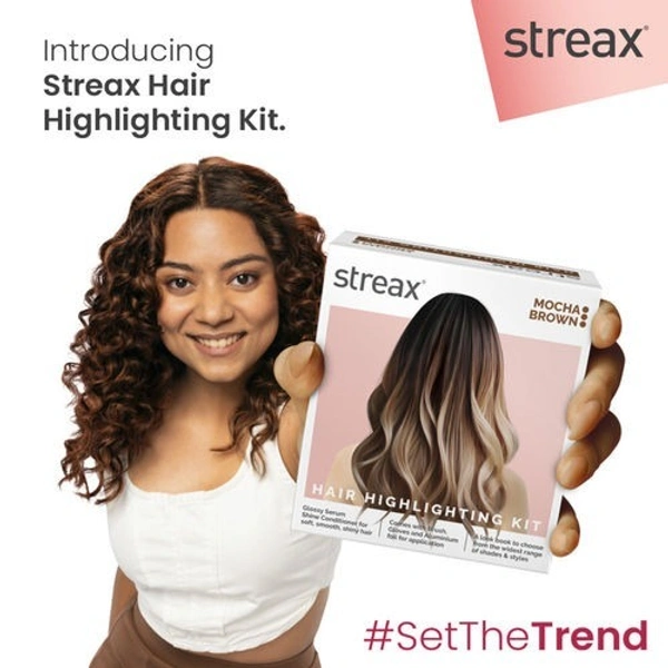 Streax Mini Hair Colour Highlight Kit - Mocha Brown (45ml)