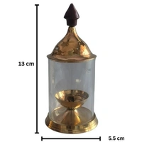 Golden Glass Akhand Diya - Small