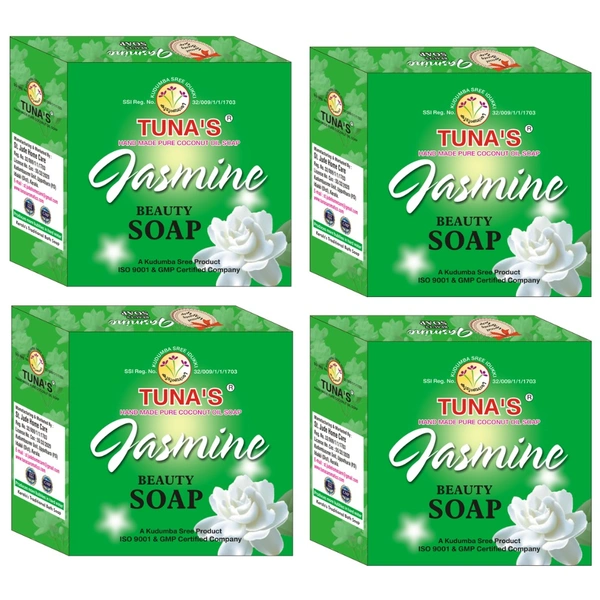 Tuna's® Tunas Jasmine Herbal Infused Soap Pack of 4 - 100Gm*4, Jasmine