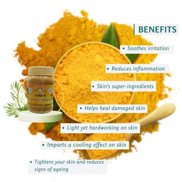 Tuna's® Kasturi Turmeric for Skin Excess Oil Remover | Pimple Mark Remover - 100gm