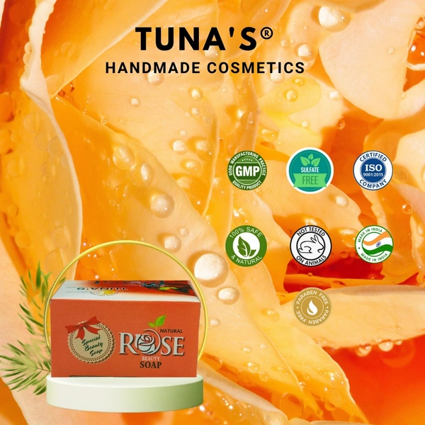 Tuna's® Tunas Rose Herbal Infused Soap Pack of 4 - 100gm*4, Rose