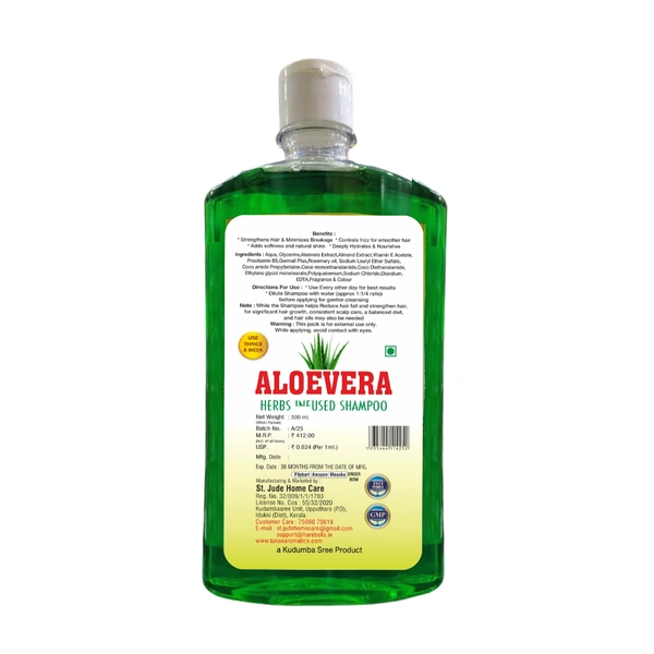 Tuna's® Herbs Infused Aloevera Shampoo | Helps to Reduce Hair Breakage | SLS PARABEN FREE - 500ML