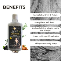 Tuna's Herbs Infused Activated Charcoal Shampoo | For Silky & Strengthen Hair | SLS PARABEN FREE - 500ML