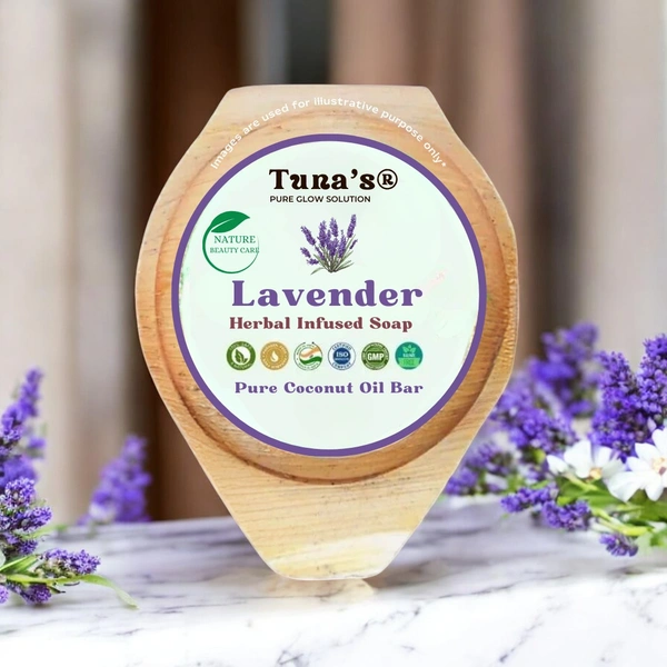 Tuna's® Tunas Lavender Soap | Brightens Dullness | Pore Detox | Free From Animal Fats Like Tallow or Lard etc..100gm