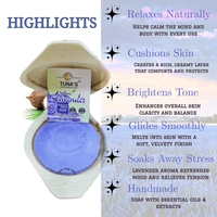 Tuna's® Tunas Lavender Soap | Brightens Dullness | Pore Detox | Free From Animal Fats Like Tallow or Lard etc..100gm