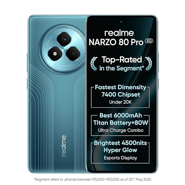realme NARZO 80 Pro 5G (Racing Green,8GB+256GB) - Racing Green, 8GB-256GB