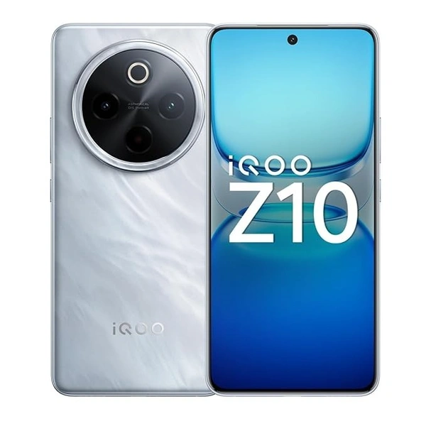 iQOO Z10 5G (Glacier Silver, 8GB RAM, 128GB Storage) | India's Biggest Ever 7300 mAh Battery | Snapdragon 7s Gen 3 Processor | Brightest Quad Curved AMOLED Display in The Segment - Glacier Silver, 8GB-128GB