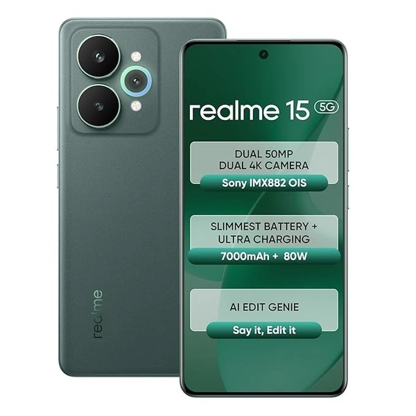 realme 15 5G Smartphone 12+256GB green, - green, 12GB-256GB