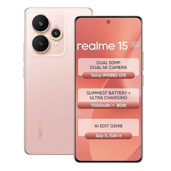 realme 15 5G Smartphone 8+256GB pink, - pink, 8GB-256GB