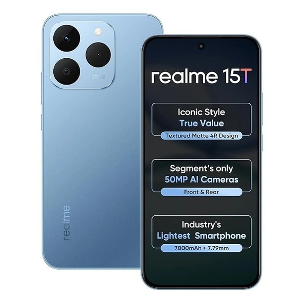 realme 15T 5G Smartphone 12+256`GB blue - Wedgewood, 12GB 256GB