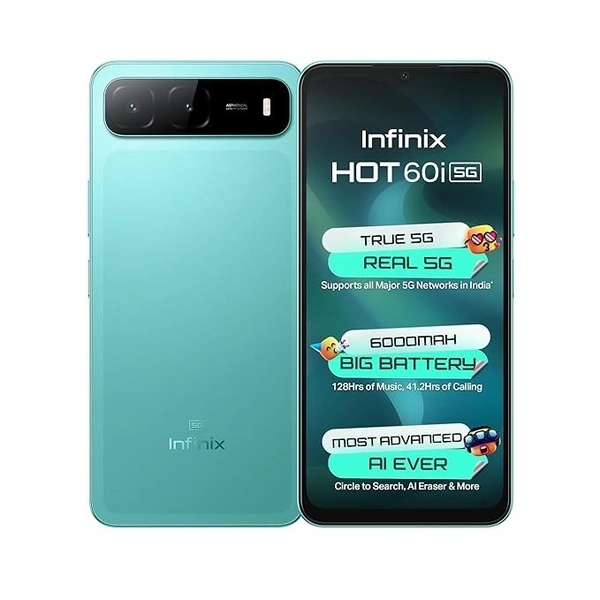 Infinix HOT 60i 5G (Monsoon Green, 4GB RAM, 128GB Storage)  - Monsoon Green, 4GB-128GB