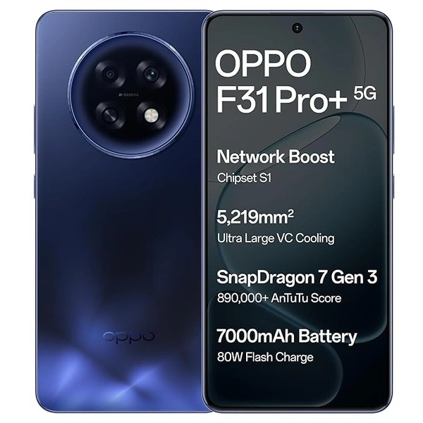 Oppo F31 Pro+ 5G (blue, 12GB RAM, 256GB Storage) - blue, 12GB-256GB