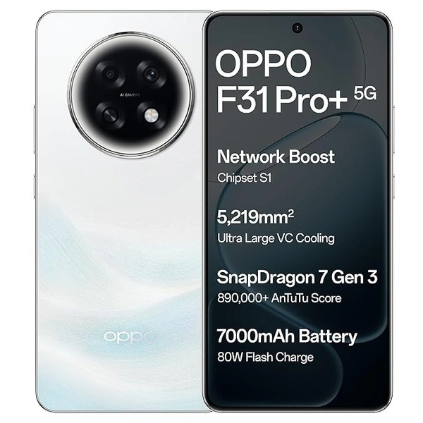 Oppo F31 Pro+ 5G (white, 8GB RAM, 256GB Storage) - White, 8GB-256GB
