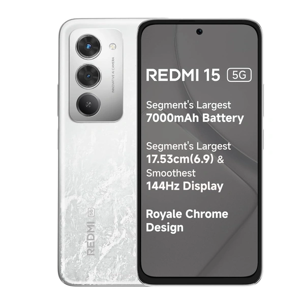 Redmi 15 5G (White, 8GB + 256GB) - White, 8GB-256GB