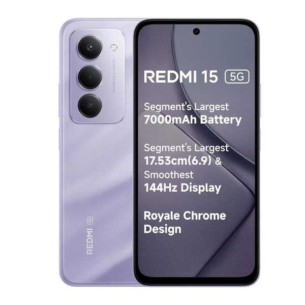 Redmi 15 5G (Sandy Purple 6GB + 128GB) - Sandy Purple, 6GB-128GB
