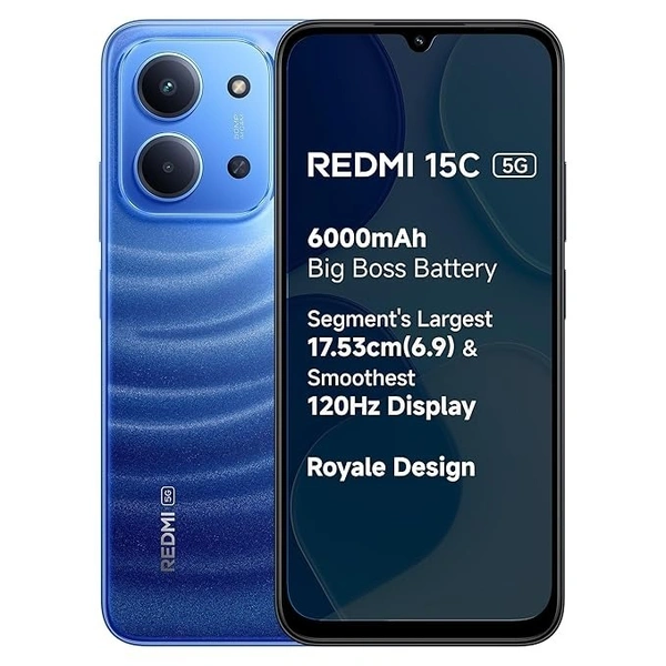 REDMI 15C 5G Moonlight Blue 4GB + 128GB | Royale Design - Moonlight Blue, 4GB-128GB