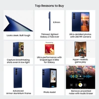 Samsung Galaxy Z Fold7 5G Mobile with Galaxy AI (Blue Shadow, 12GB RAM, 256GB Storage) - Blue Violet, 12GB-256GB