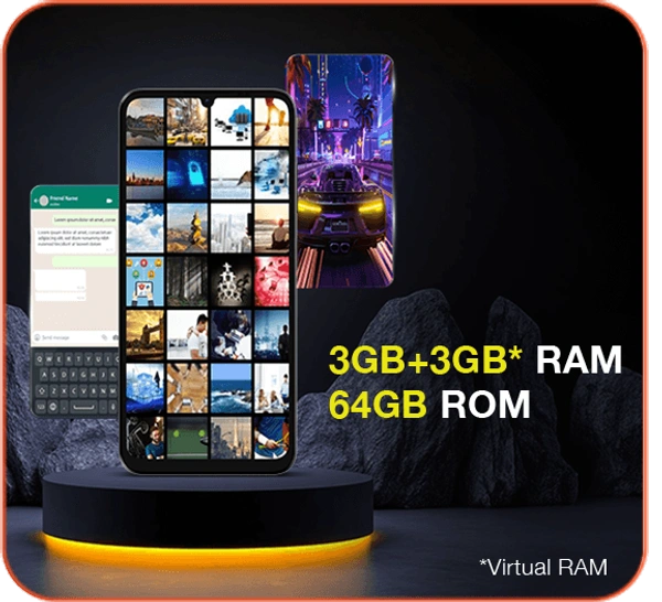 Lava Yuva smart 3 (3-64, Conch ) - Conch, 3GB-64GB