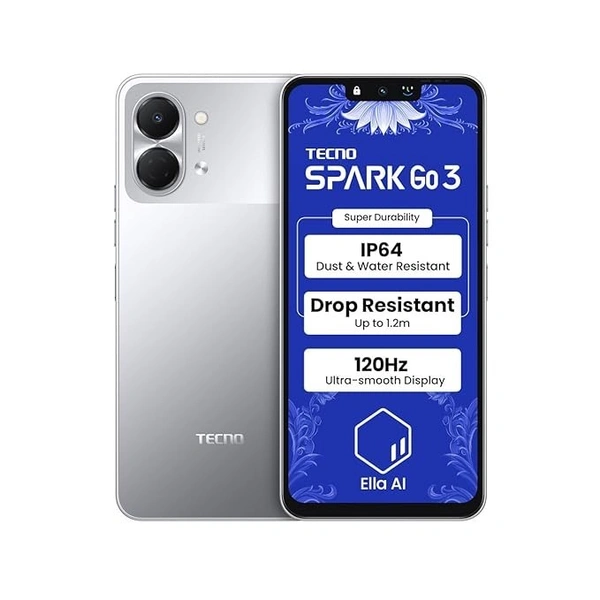 Tecno Spark Go 3 (Titanium Grey, 4GB+64GB) - grey, 6GB-64GB