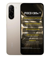 POCO C85X 5G Smartphone, Sunset Gold, 4GB RAM, 64GB Storage - Sunset Gold, 4GB-64GB
