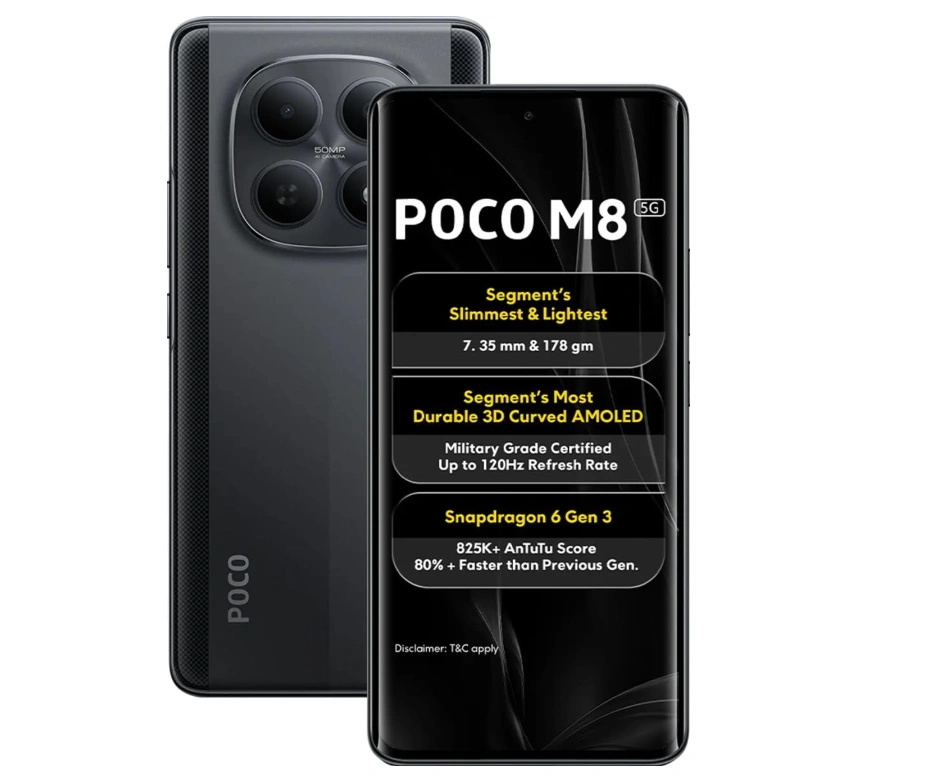 Poco M8 5G Carbon Black 8GB RAM 256GB ROM