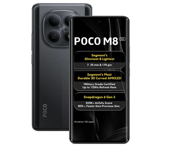 POCO M7 5G black 6GB RAM|128GB ROM|SD4 Gen2 Processor|6.88