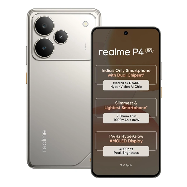  realme P4 5G (Steel Grey, 6GB RAM, 128GB Storage)