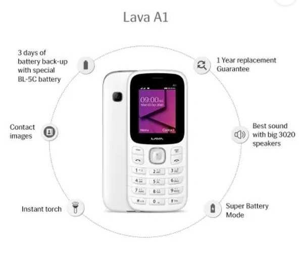 LAVA A1  (White/Grey) - White