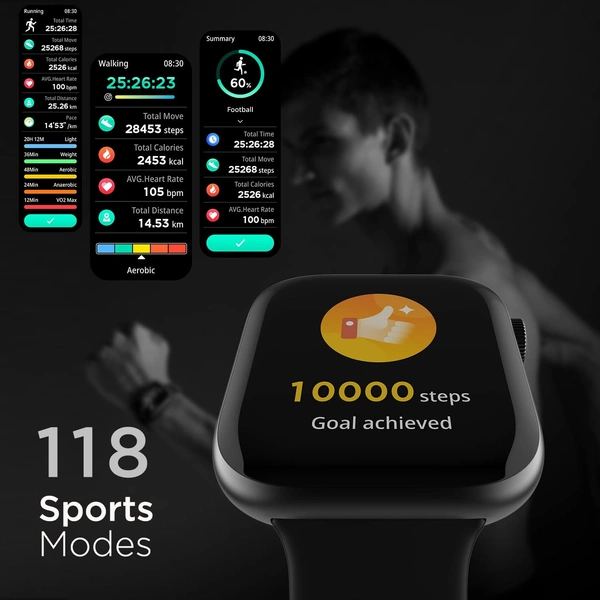 Fire-Boltt Ring 3 Smart Watch 1.8 Biggest Display with Advanced Bluetooth Calling Chip, Voice Assistance,118 Sports Modes, in Built Calculator & Games,...