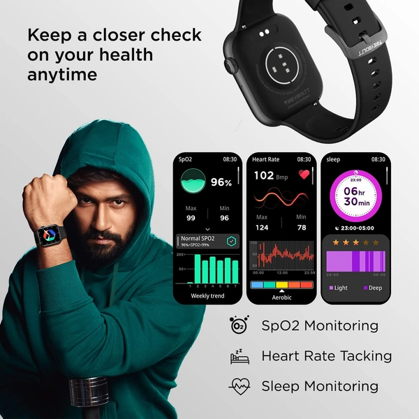 Fire-Boltt Ring 3 Smart Watch 1.8 Biggest Display with Advanced Bluetooth Calling Chip, Voice Assistance,118 Sports Modes, in Built Calculator & Games,...