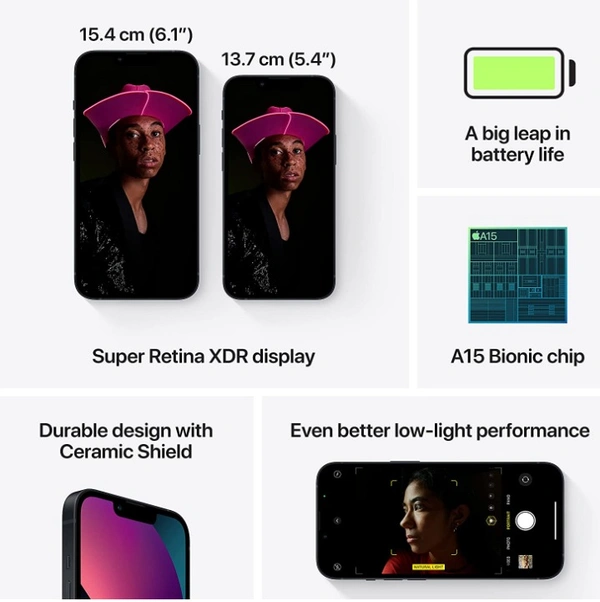 Apple iPhone 13 (MIDNIGHT, 256 GB) - midnight, 256GB