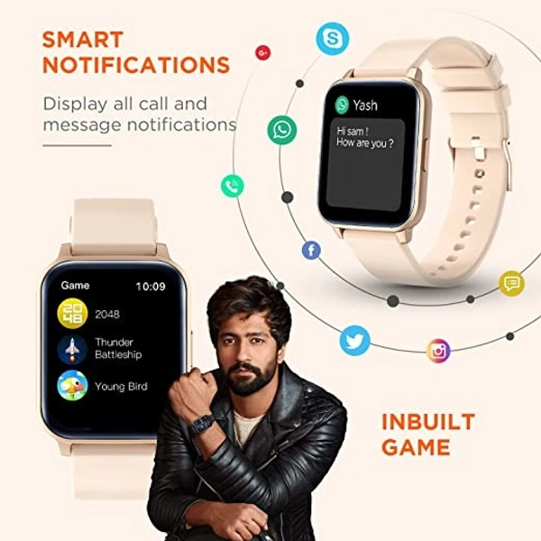 Fire-Boltt Ninja 3 1.83" Display Smartwatch Full Touch with 100+ Sports Mode - BEIGE, 1.83