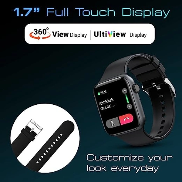 Fire-Boltt Call Bluetooth Calling Smartwatch with SpO2 & 1.7” Metal Body - Black, 1.7