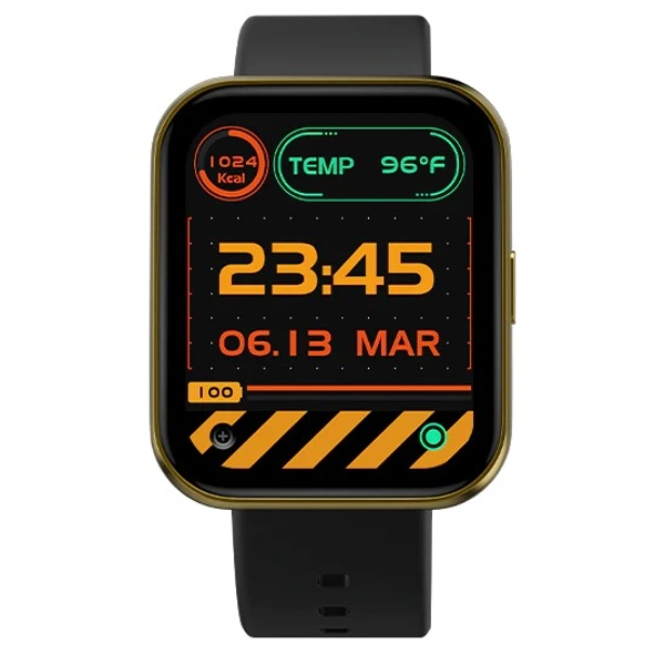Fire-Boltt Celcius 1.91 inch HD 240*296 Borderless Display & Body Temperature Monitoring Smartwatch (Metal Black Strap, Free Size) - METAL BLACK, 1.96