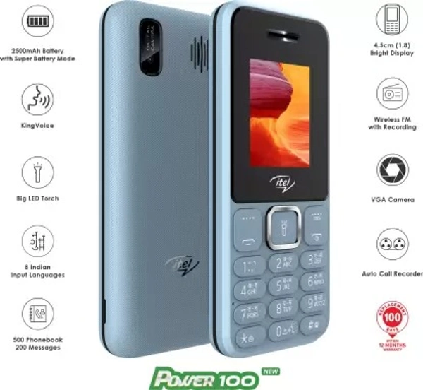 itel power 100  (Light Blue) - light blue