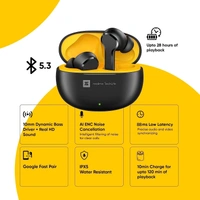 realme Techlife Buds T100 with up to 28 Hours Playback & AI ENC for Calls Bluetooth Headset  - Black