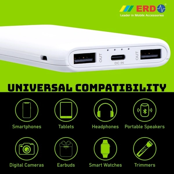 ERD PB-10KE 10000 mAh Power Bank (Fast Charging) - white