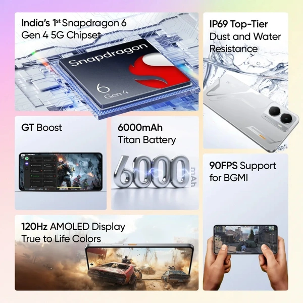 Realme P3 5G  (Silver Space  6GB +128GB) - Space Silver, Realme P3 5G  (Silver Space  6GB +128GB)