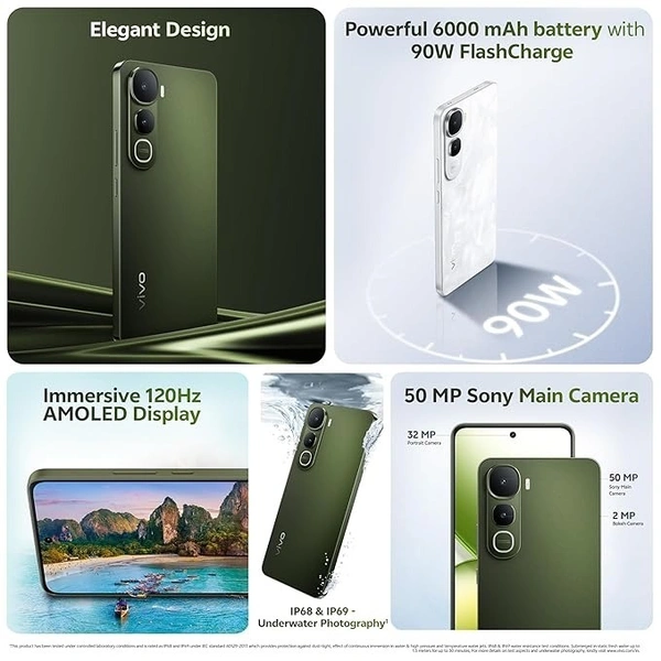 Vivo Y400 5G (Olive Green, 8GB RAM, 128GB Storage) - Olive Green, 8GB-128GB